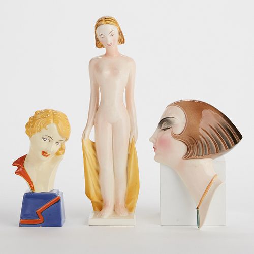 GRP: 3 ART DECO CERAMIC PIECES OF