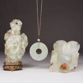 GRP: 3 CHINESE JADE BI PENDANT