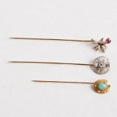 GRP: 3 GOLD STRAIGHT TIE PINSG