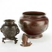 GRP: 3 JAPANESE BRONZE CENSERS