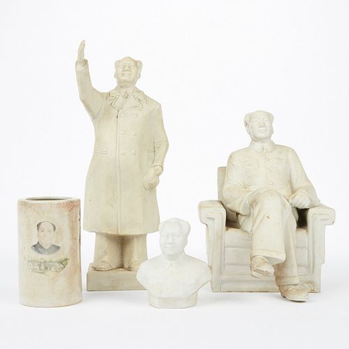GRP: 3 PRC BISCUIT PORCELAIN MAO
