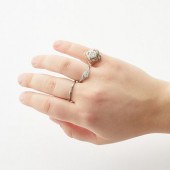 GRP: 3 WEDDING RINGS DIAMOND P