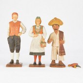GRP: 3 WOOD CARVED WPA FIGURIN
