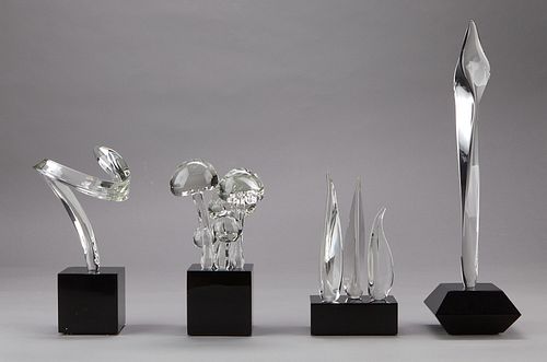 GRP: 4 GUYOL GLASS SCULPTURES