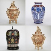 GRP: 4 PAIR LRG SATSUMA VASES