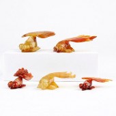 GRP: 5 CHINESE CARNELIAN CARVE
