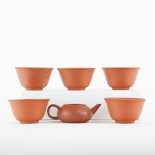 GRP: 5 CHINESE YIXING TEA BOWLS + 1