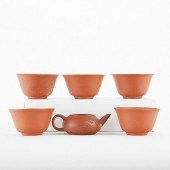 GRP: 5 CHINESE YIXING TEA BOWL