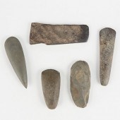 GRP: 5 STONE AXES AXEHEADSGrou