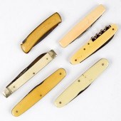 GRP: 6 BAKELITE FOLDING KNIVES
