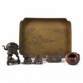 GRP: 6 CHINESE JAPANESE BRONZE