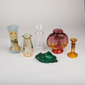 GRP: 6 DECO ART GLASS VASES CA