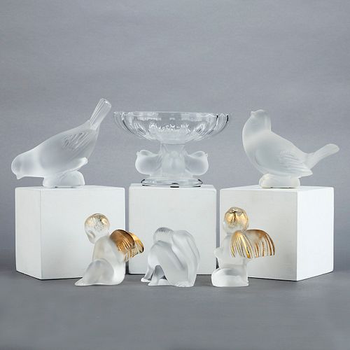 GRP: 6 LALIQUE GLASS CRYSTAL