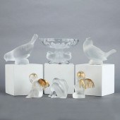 GRP: 6 LALIQUE GLASS CRYSTAL F
