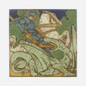 Grueby Faience Company. Tile w