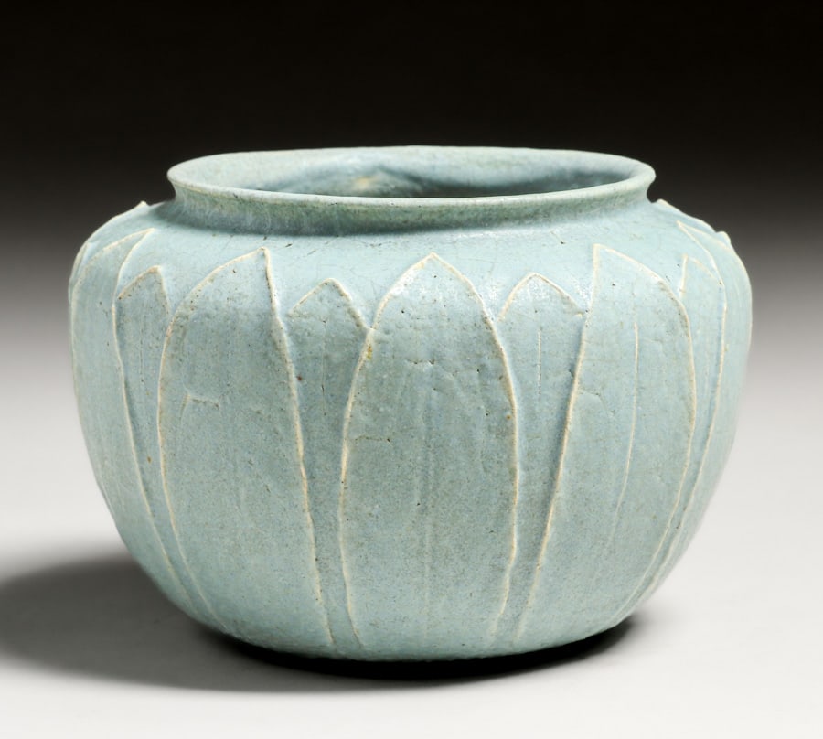 GRUEBY POTTERY MATTE BLUE VASE