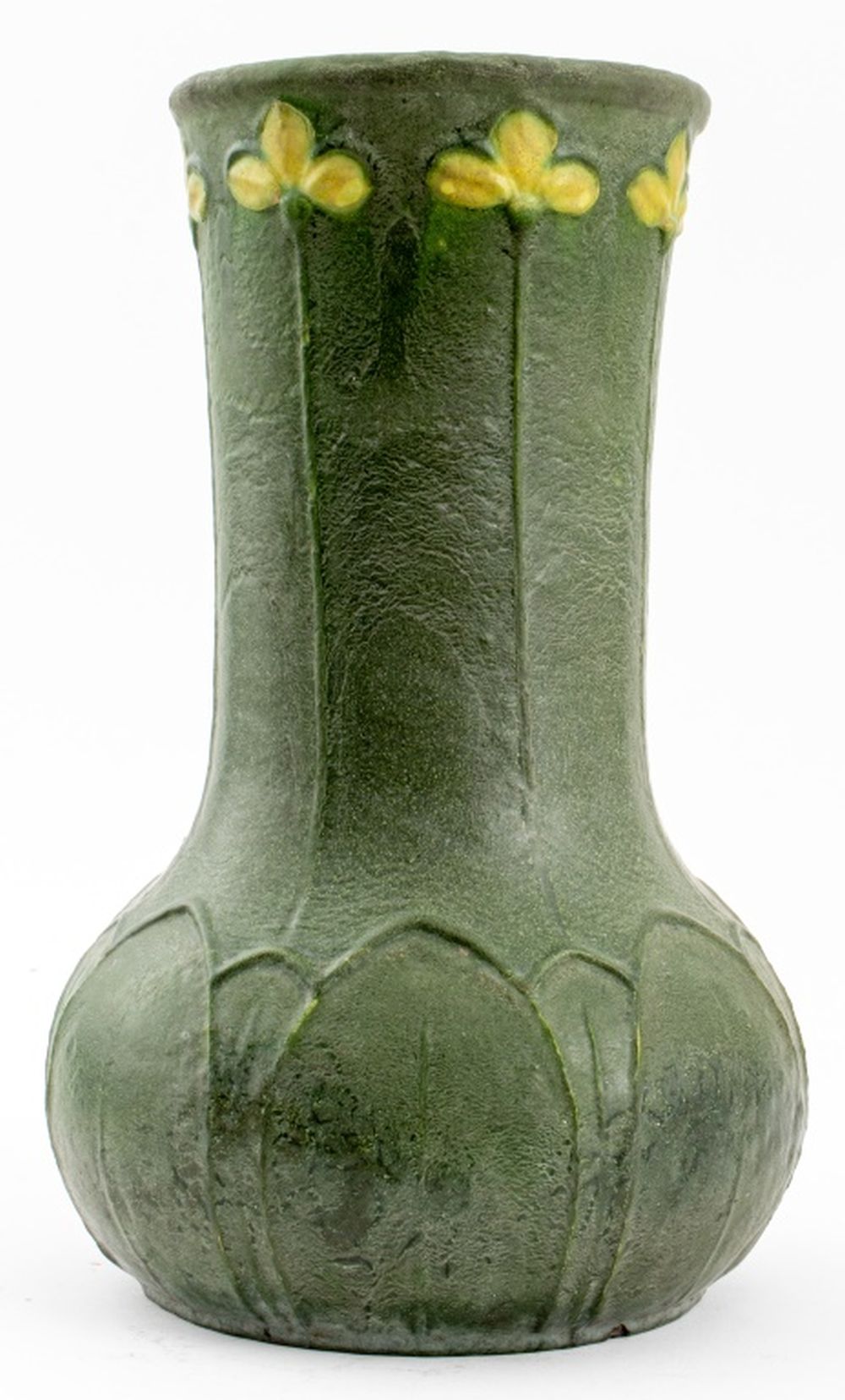 GRUEBY POTTERY MATTE GREEN VASE,