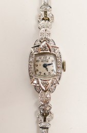 Gruen Platinum and Diamond Wom