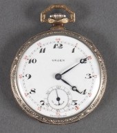 Gruen silver-plated open-face