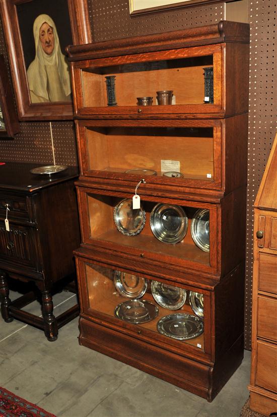 G.S. STEWART STACKED BOOKCASE. Oak