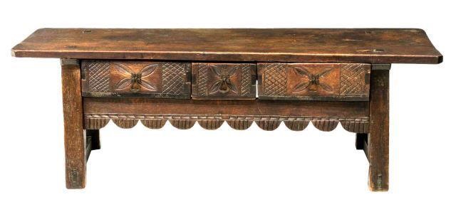 GUATEMALAN CARVED WOOD  TABLE, 19TH