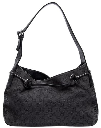 GUCCI &#039;HOBO&#039; BLACK GG