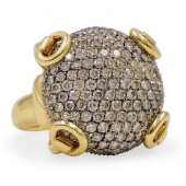 GUCCI 18K GOLD AND DIAMOND RIN