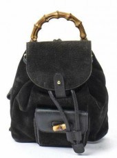 GUCCI BAMBOO SUEDE & LEATHER B