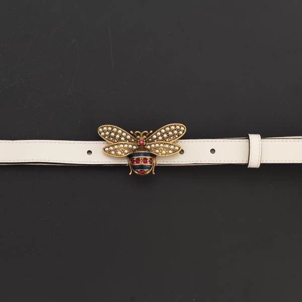 GUCCI BEE ACCENT LEATHER SKINNY