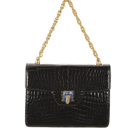 Gucci Black Alligator Handbag 	 
