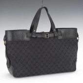 GUCCI BLACK GG JACQUARD TOTE 1