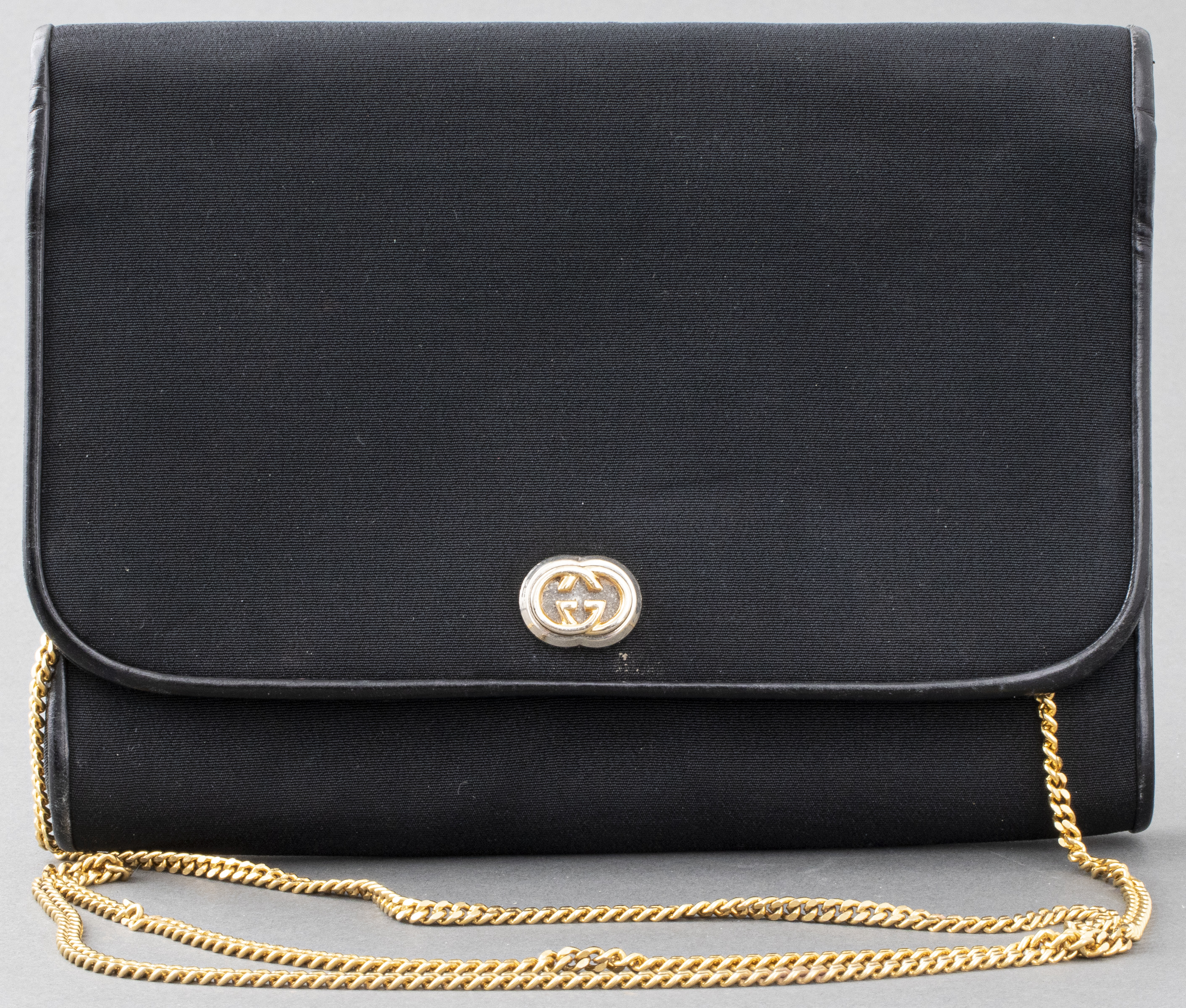 GUCCI BLACK LEATHER TRIMMED