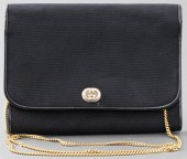 GUCCI BLACK LEATHER TRIMMED CL