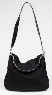 GUCCI BLACK NYLON AND LEATHER