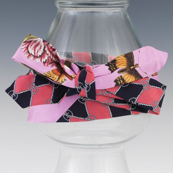 GUCCI BOTANICAL CHAIN SILK HEADBAND