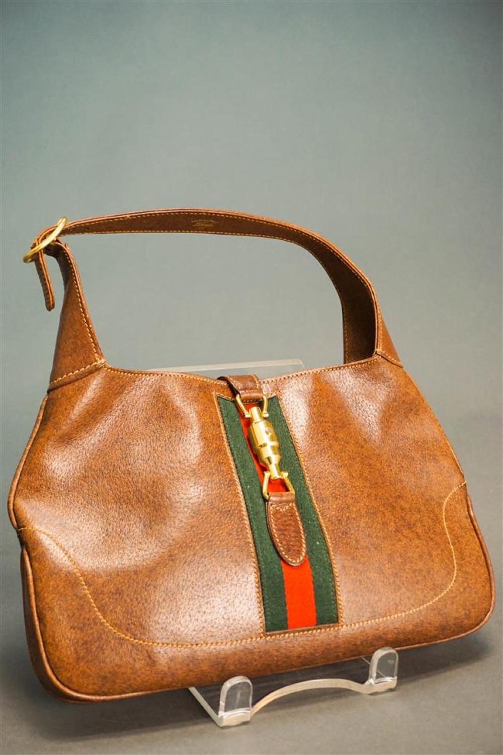 GUCCI BROWN LEATHER JACKIE SHOULDER