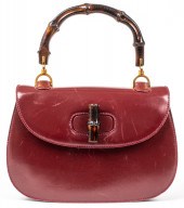 GUCCI BURGUNDY LEATHER BAMBOO