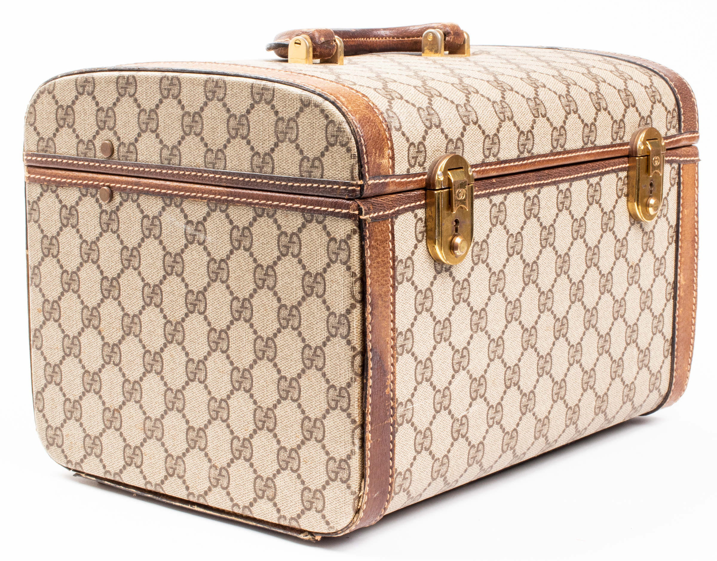 GUCCI CANVAS AND LEATHER TRAIN CASE
