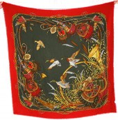 GUCCI DUCK PRINT WOOL/SILK SHA