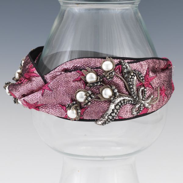 GUCCI EMBELLISHED LAMé HEADBAND