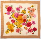 GUCCI FLORAL DAHLIA SILK SCARF