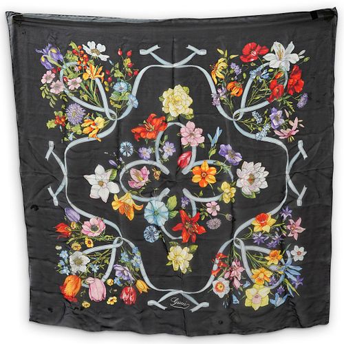 GUCCI FLORAL SILK SCARFDESCRIPTION: