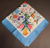 GUCCI FLORAL SILK SCARFGucci F