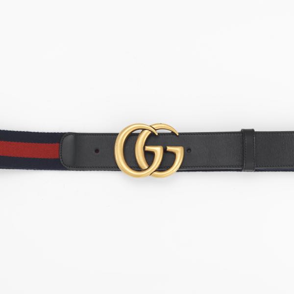 GUCCI GG LOGO CANVAS AND LEATHER