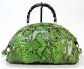 GUCCI GREEN SNAKESKIN BOWLING