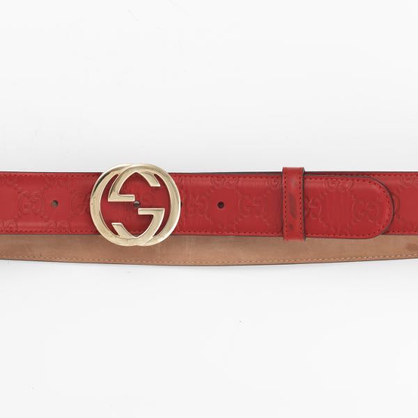 GUCCI INTERLOCKING GG RED LEATHER