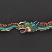 GUCCI LEATHER DRAGON ACCENTED