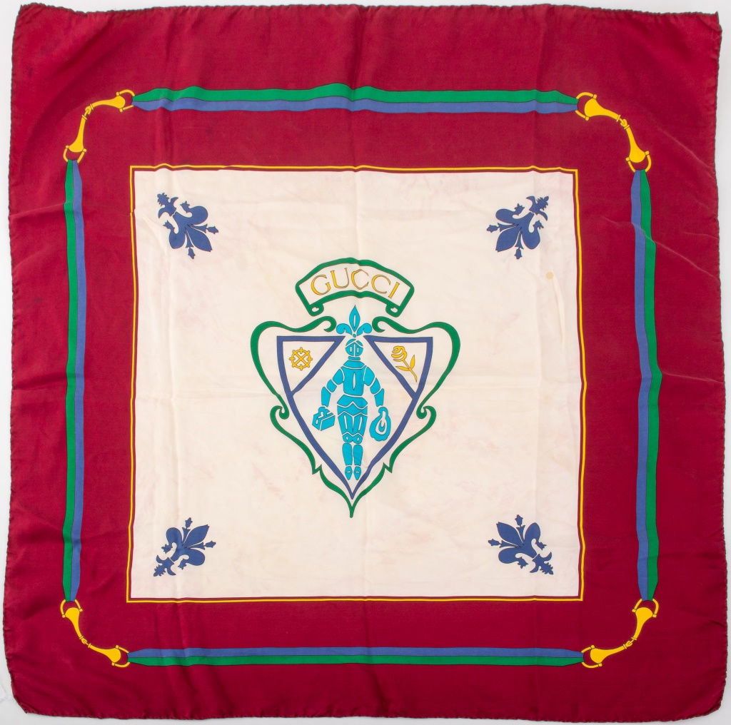 GUCCI MEDIEVAL KNIGHT SILK SCARF