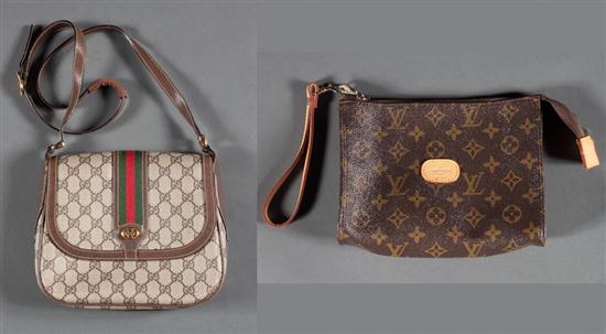 Gucci monogrammed leather vintage