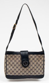 GUCCI NAVY BLUE LEATHER AND CA